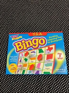 Trend USA Bingo - Educational Board Game in Blue